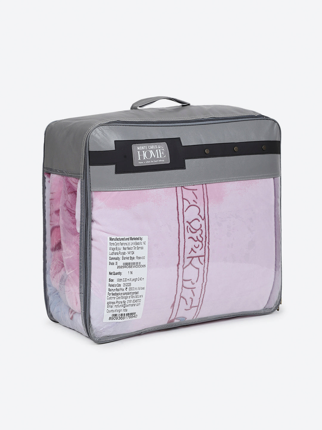 Printed Double Bed 3, 890 GSM Ply Blanket for Heavy Winter - (Rosewood)