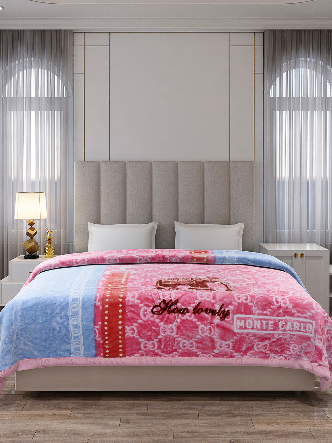 Printed Double Bed Reversible Blanket 2 Ply, 570 GSM, 3 kg (Royalgold Plus)