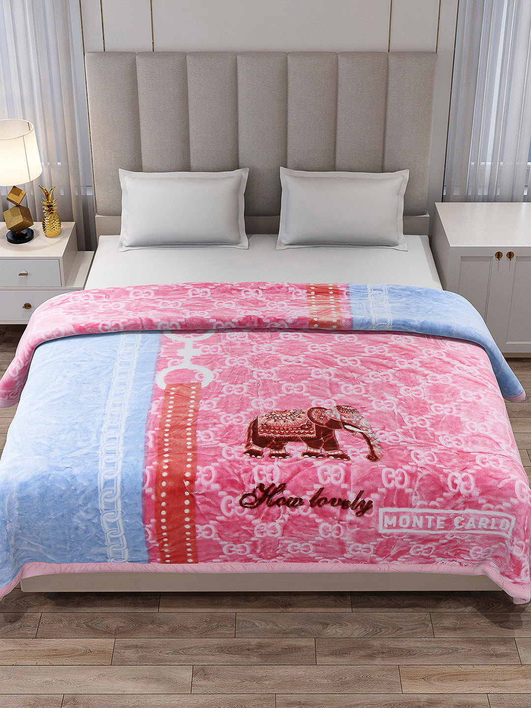 Printed Double Bed Reversible Blanket 2 Ply, 570 GSM, 3 kg (Royalgold Plus)