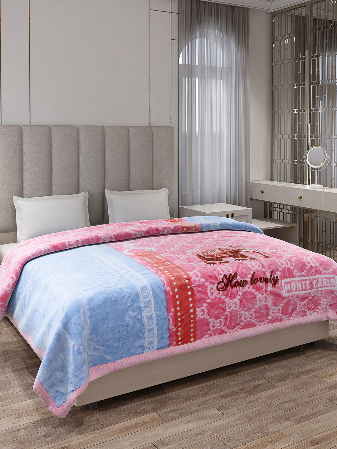 Printed Double Bed Reversible Blanket 2 Ply, 570 GSM, 3 kg (Royalgold Plus)