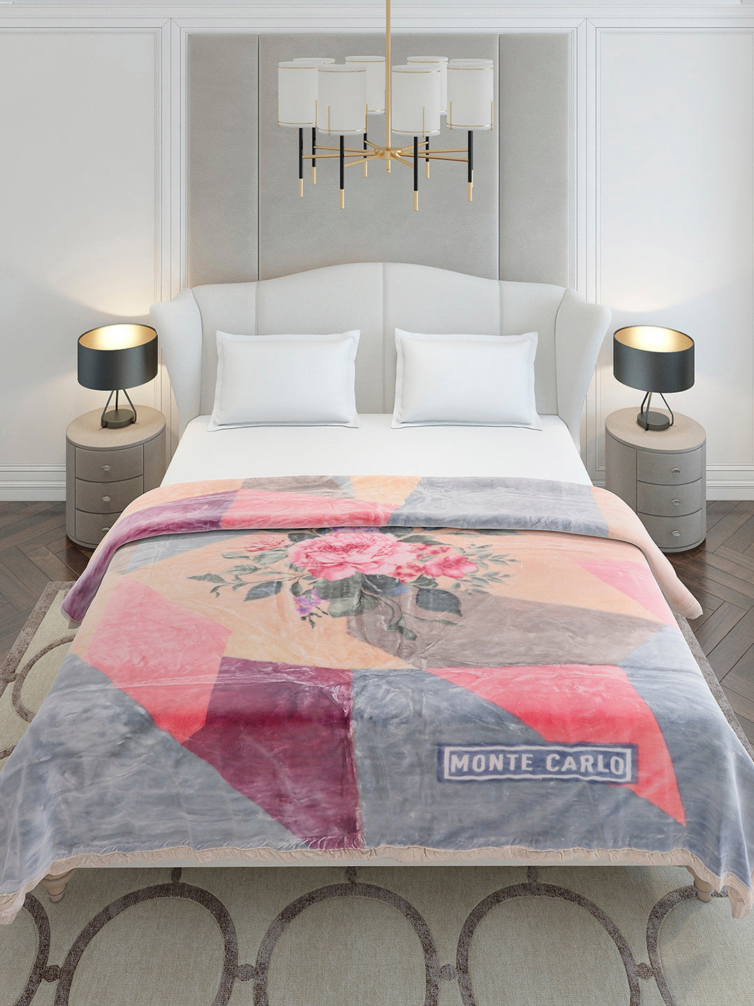 Printed Double Bed 2 Ply, 909 GSM Embossed Blanket for Heavy Winter - (Vista Plus)