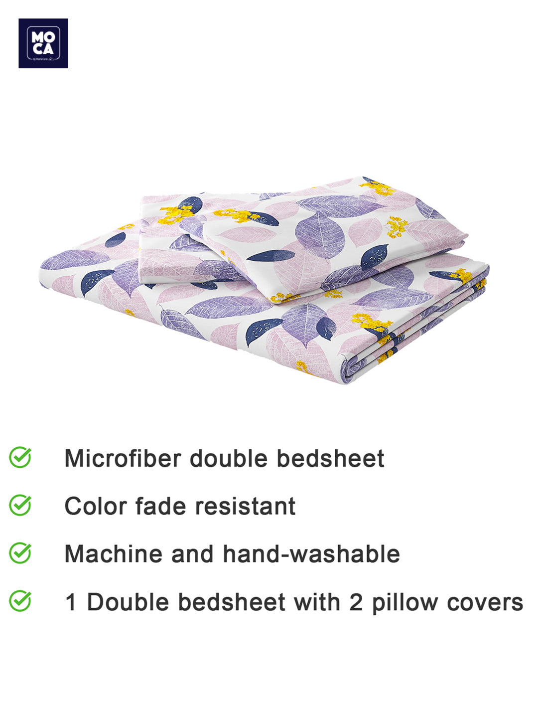 120 GSM Polyester Double Bed 1 Bedsheet with 2 Pillow Covers (Dazzle)