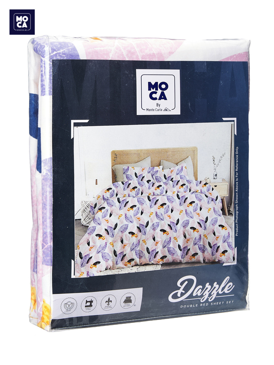 120 GSM Polyester Double Bed 1 Bedsheet with 2 Pillow Covers (Dazzle)