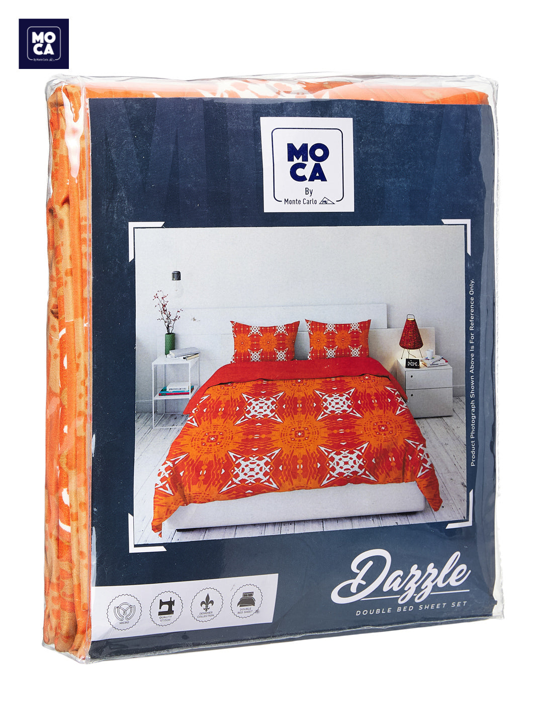 120 GSM Polyester Double Bed 1 Bedsheet with 2 Pillow Covers (Dazzle)