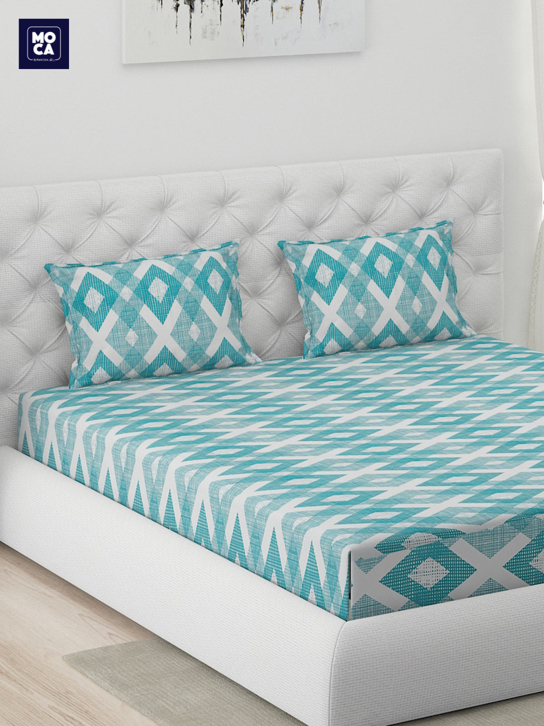 120 GSM Polyester Double Bed 1 Bedsheet with 2 Pillow Covers (Dazzle)