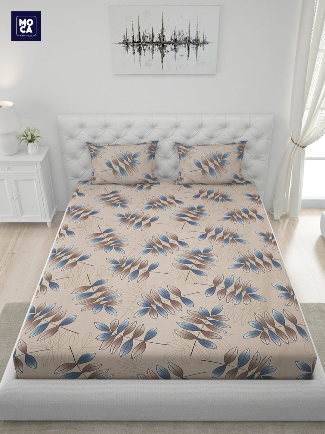 120 GSM Polyester Double Bed 1 Bedsheet with 2 Pillow Covers (Dazzle)