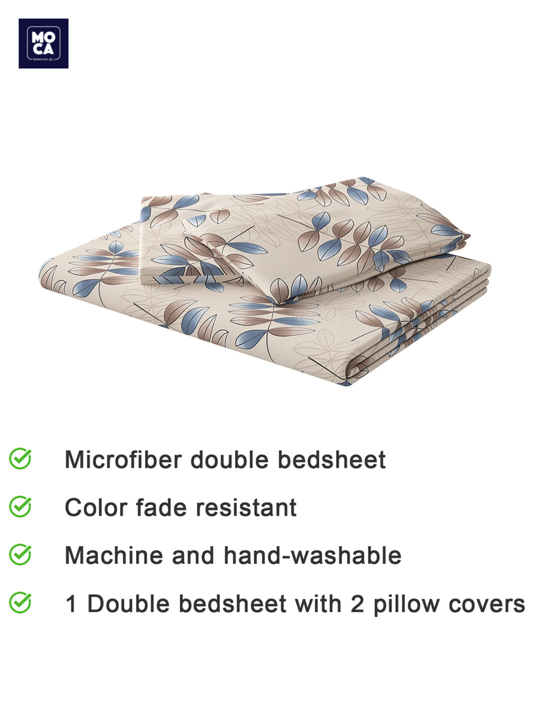 120 GSM Polyester Double Bed 1 Bedsheet with 2 Pillow Covers (Dazzle)