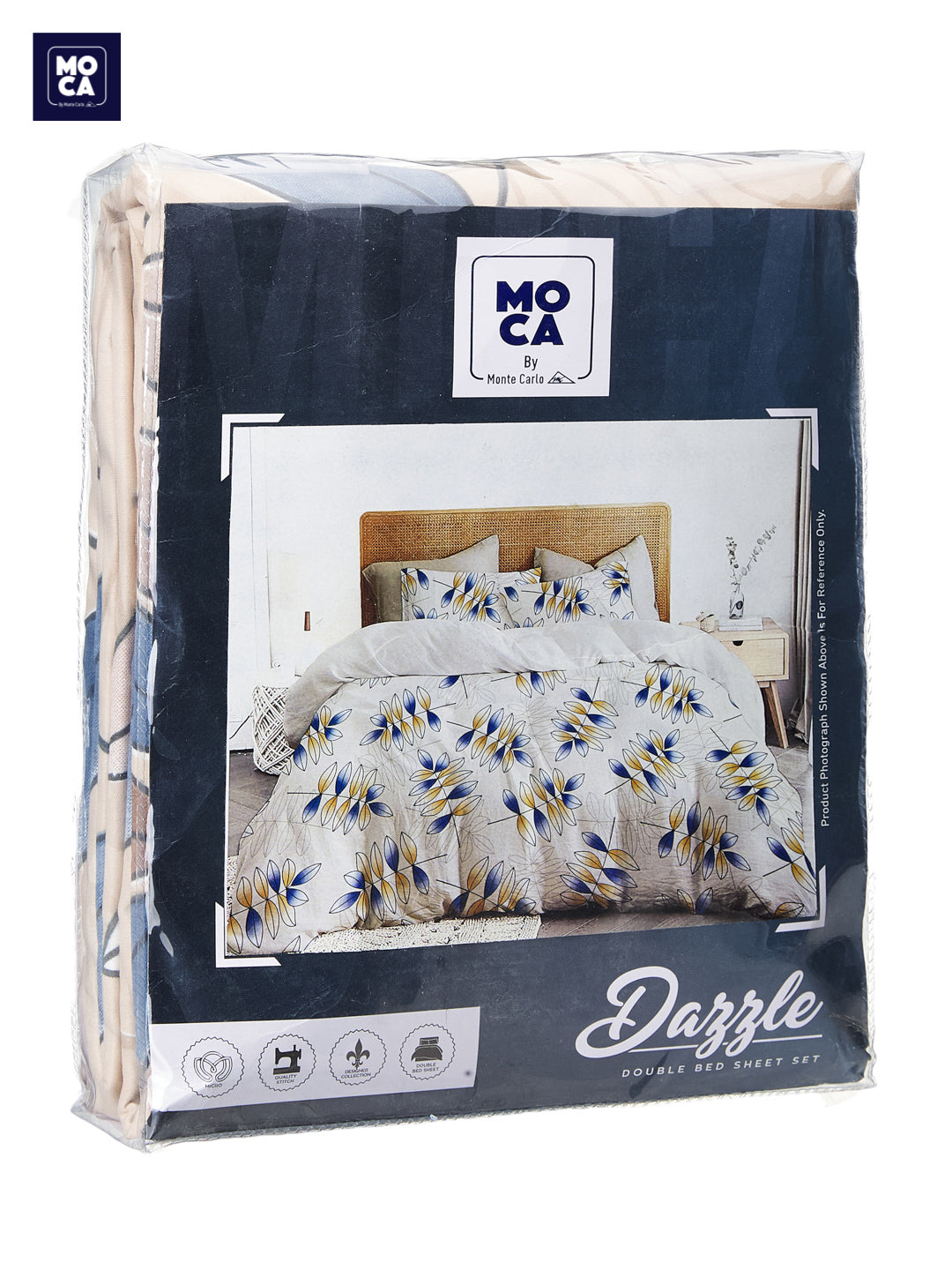 120 GSM Polyester Double Bed 1 Bedsheet with 2 Pillow Covers (Dazzle)