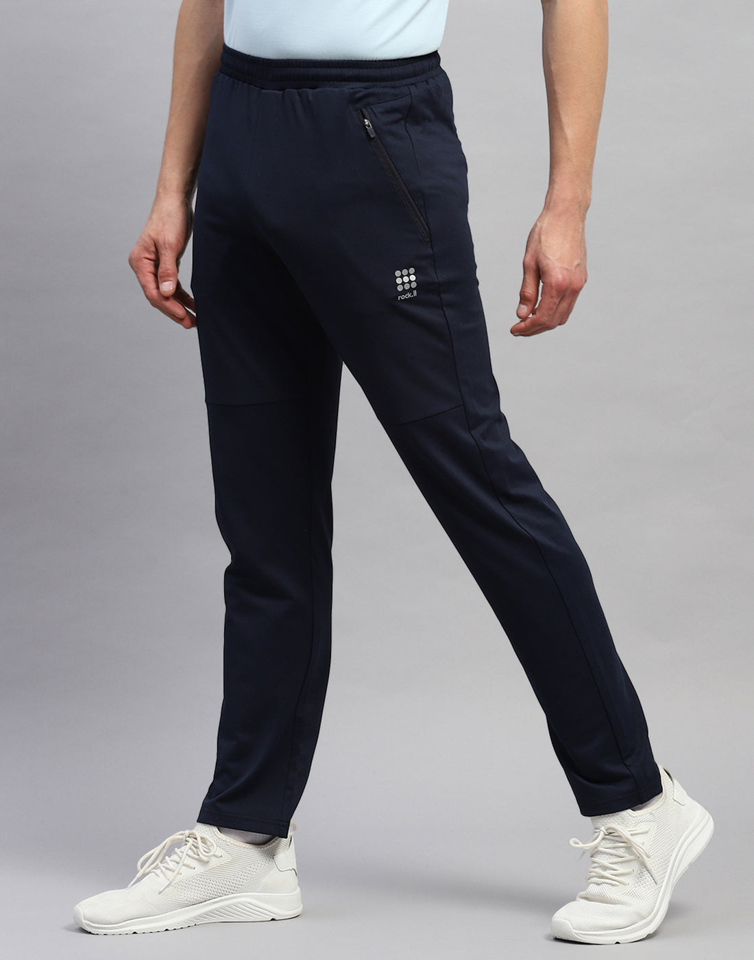 Rock.it Men Navy Blue Solid Regular Fit Lower