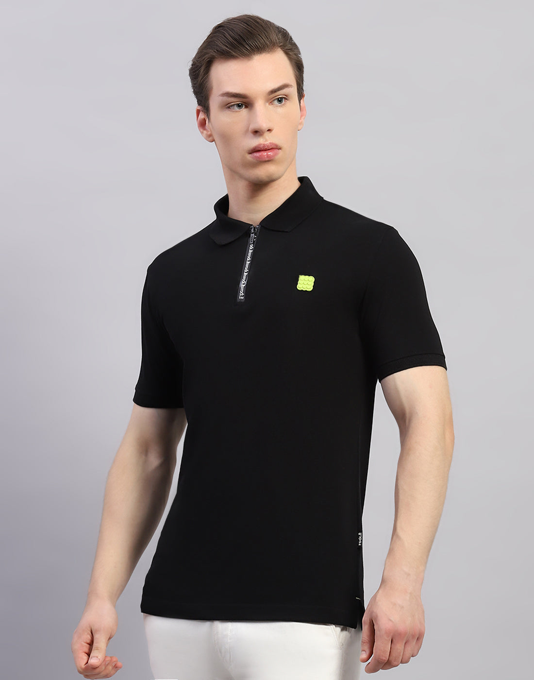 Rock.it Men Black Solid Polo Collar Half Sleeve T-Shirt