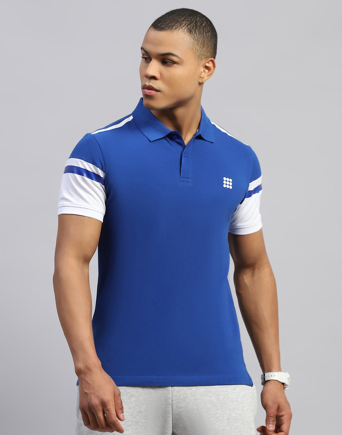 Rock.it Men Blue Solid Polo Collar Half Sleeve T-Shirt