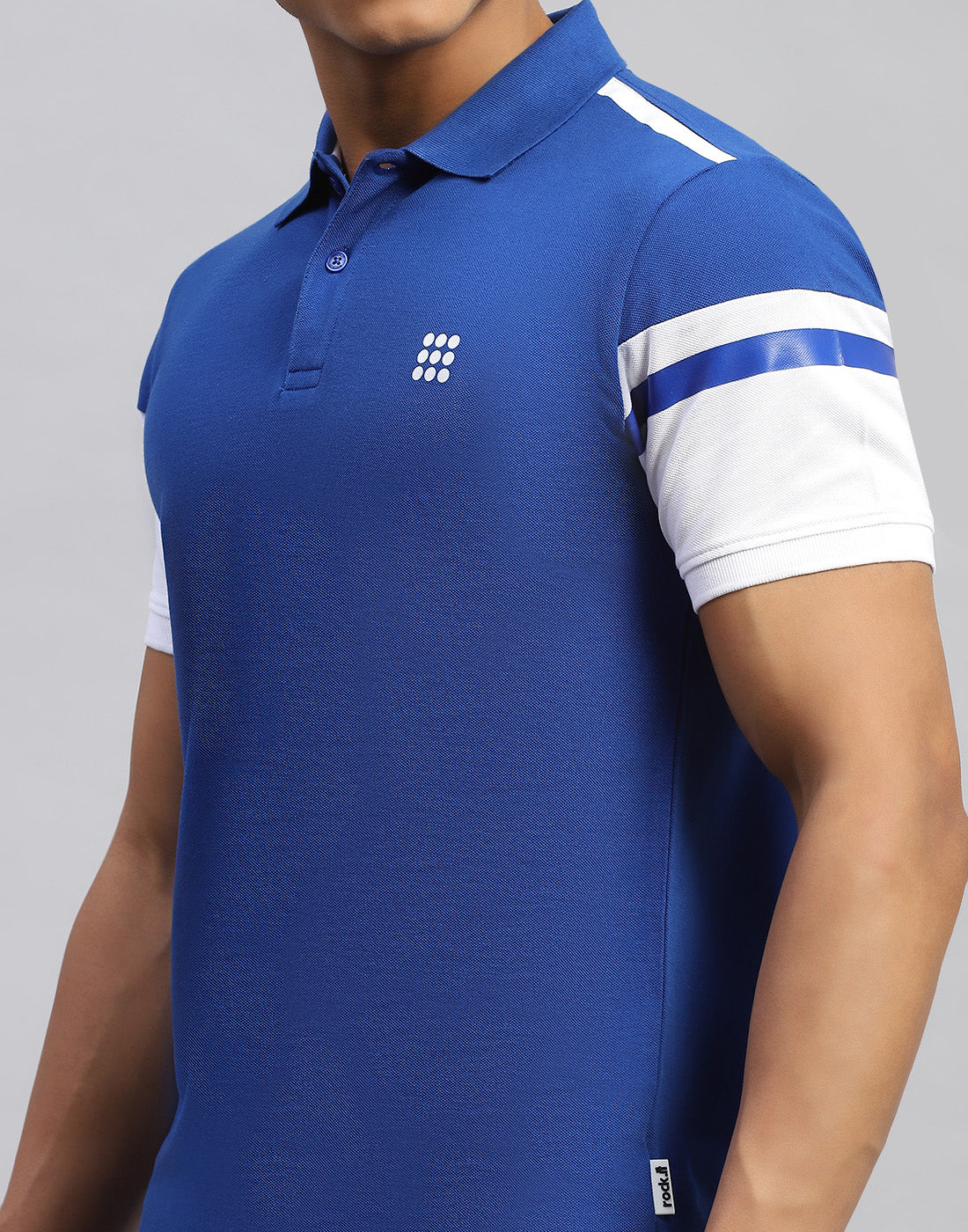 Rock.it Men Blue Solid Polo Collar Half Sleeve T-Shirt