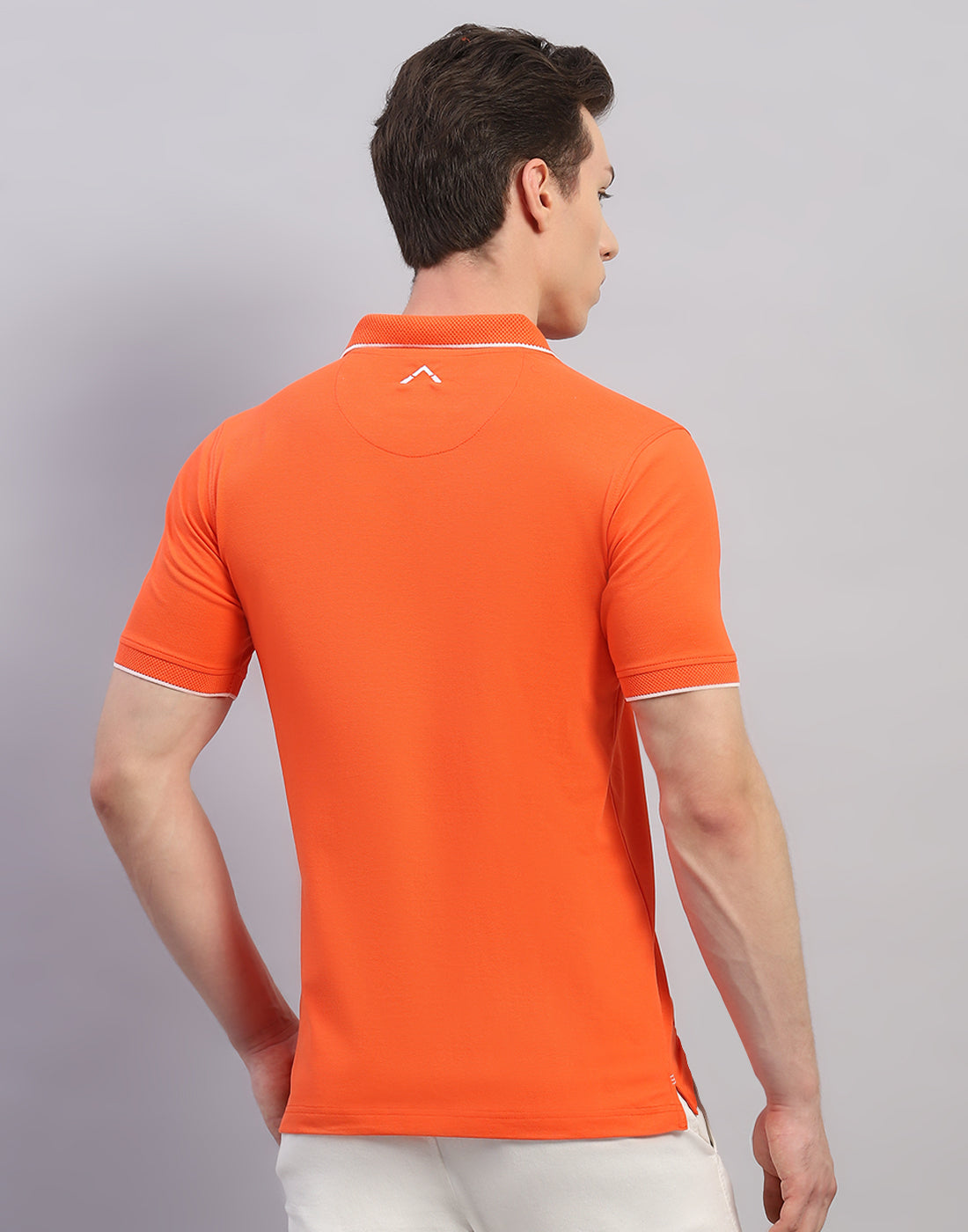 Rock.it Men Orange Solid Polo Collar Half Sleeve T-Shirt