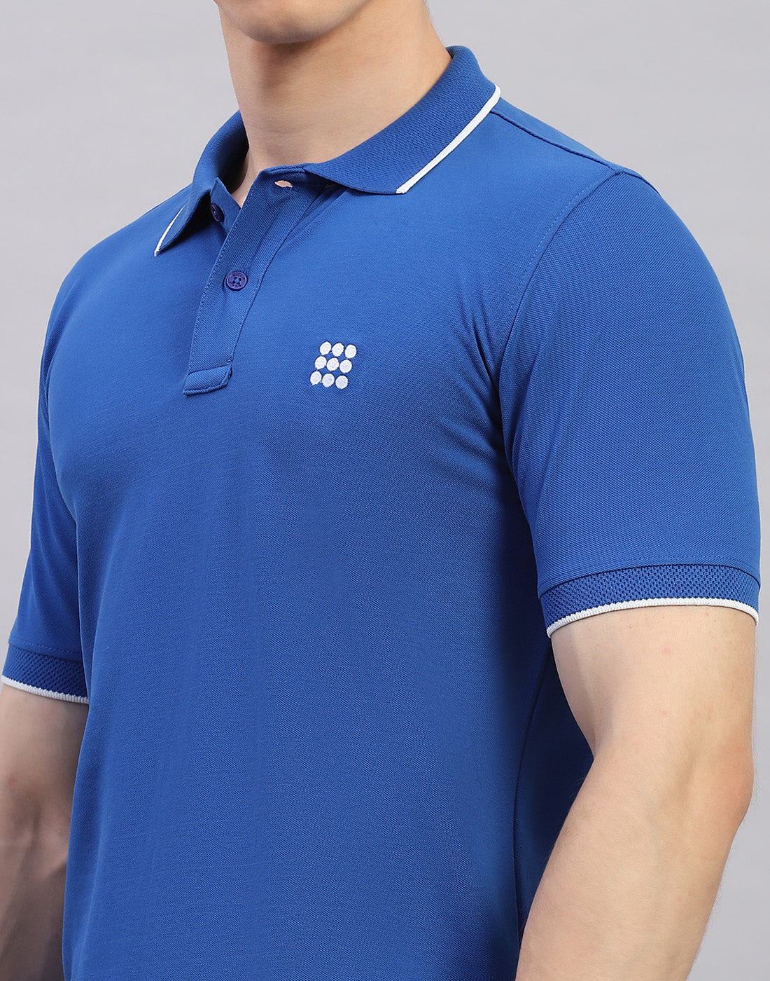 Rock.it Men Blue Solid Polo Collar Half Sleeve T-Shirt