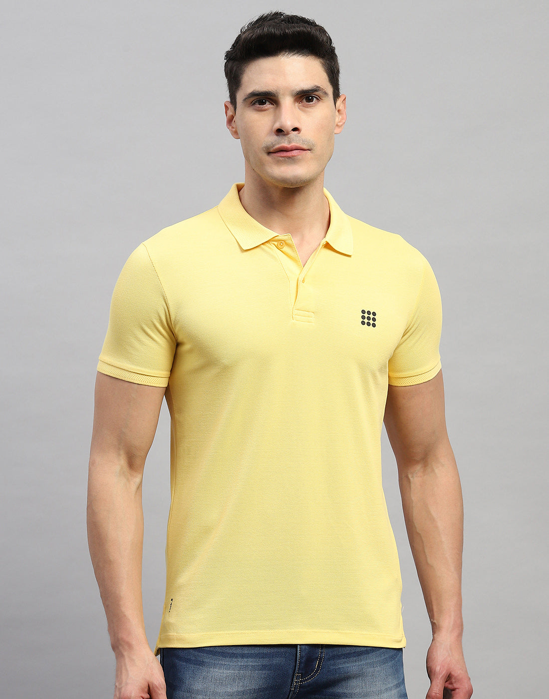 Rock.it Men Yellow Solid Polo Collar Half Sleeve T-Shirt