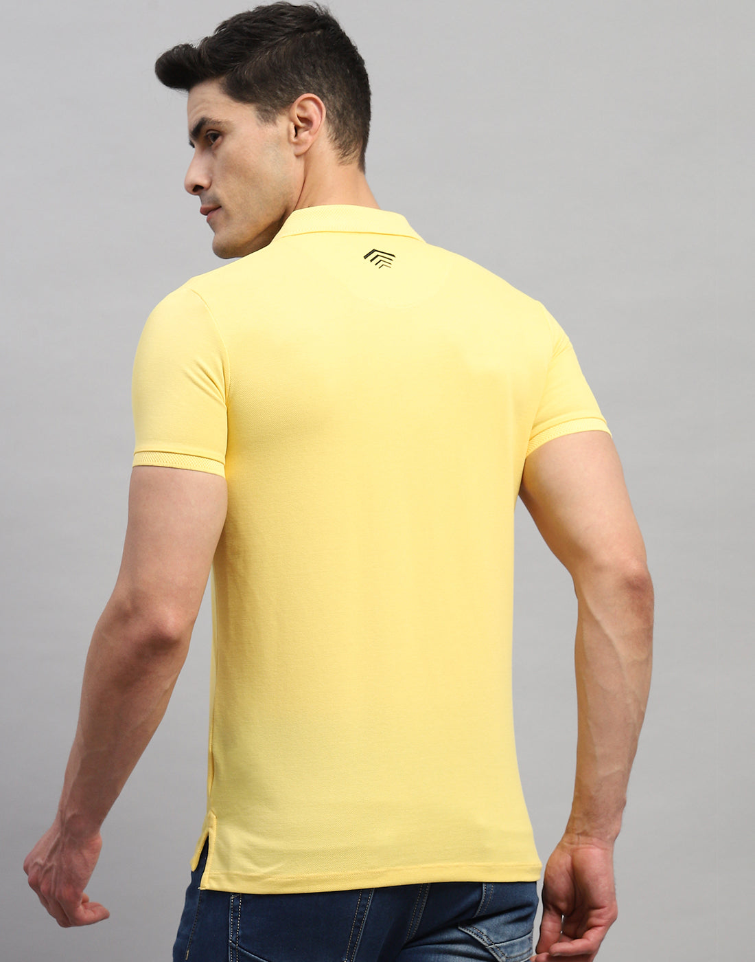 Rock.it Men Yellow Solid Polo Collar Half Sleeve T-Shirt