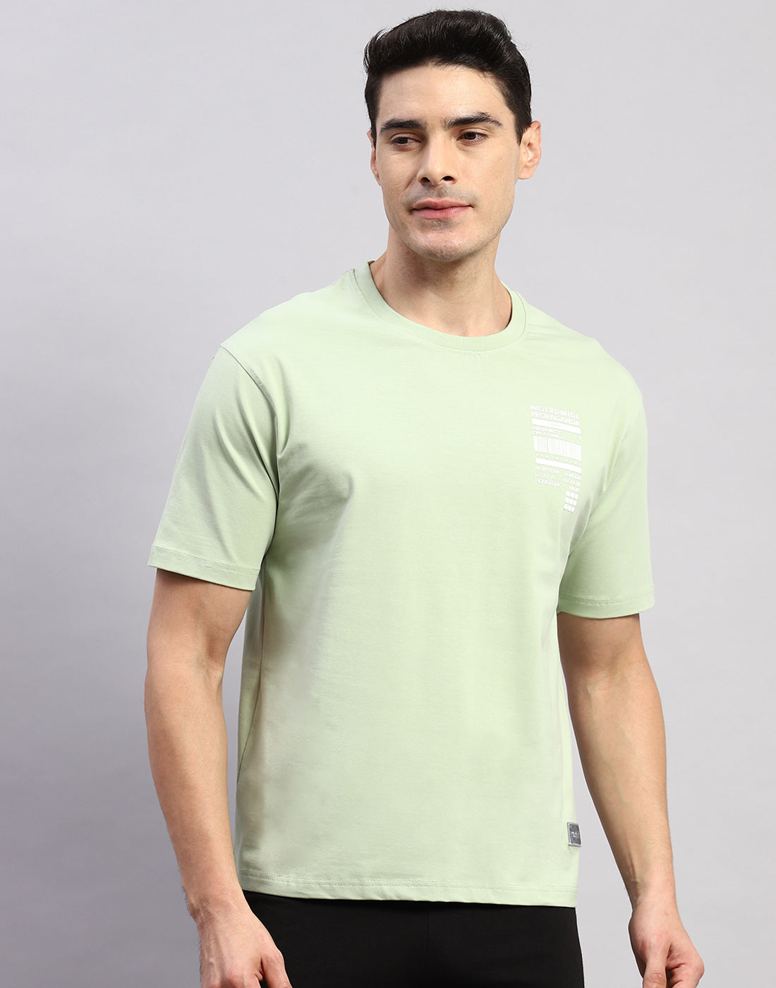 Rock.it Men Green Printed Round Neck Half Sleeve T-Shirt