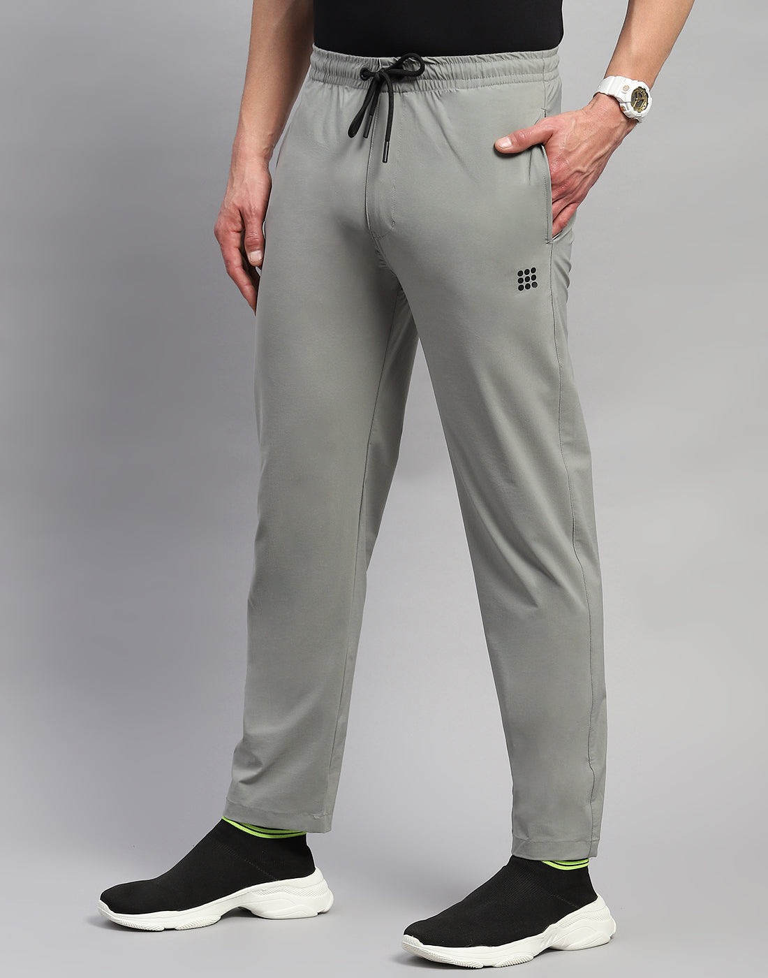 Rock.it Men Grey Solid Regular Fit Lower