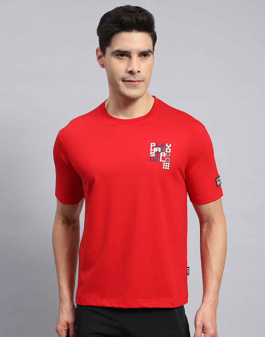 Rock.it Men Red Printed Round Neck Half Sleeve T-Shirt