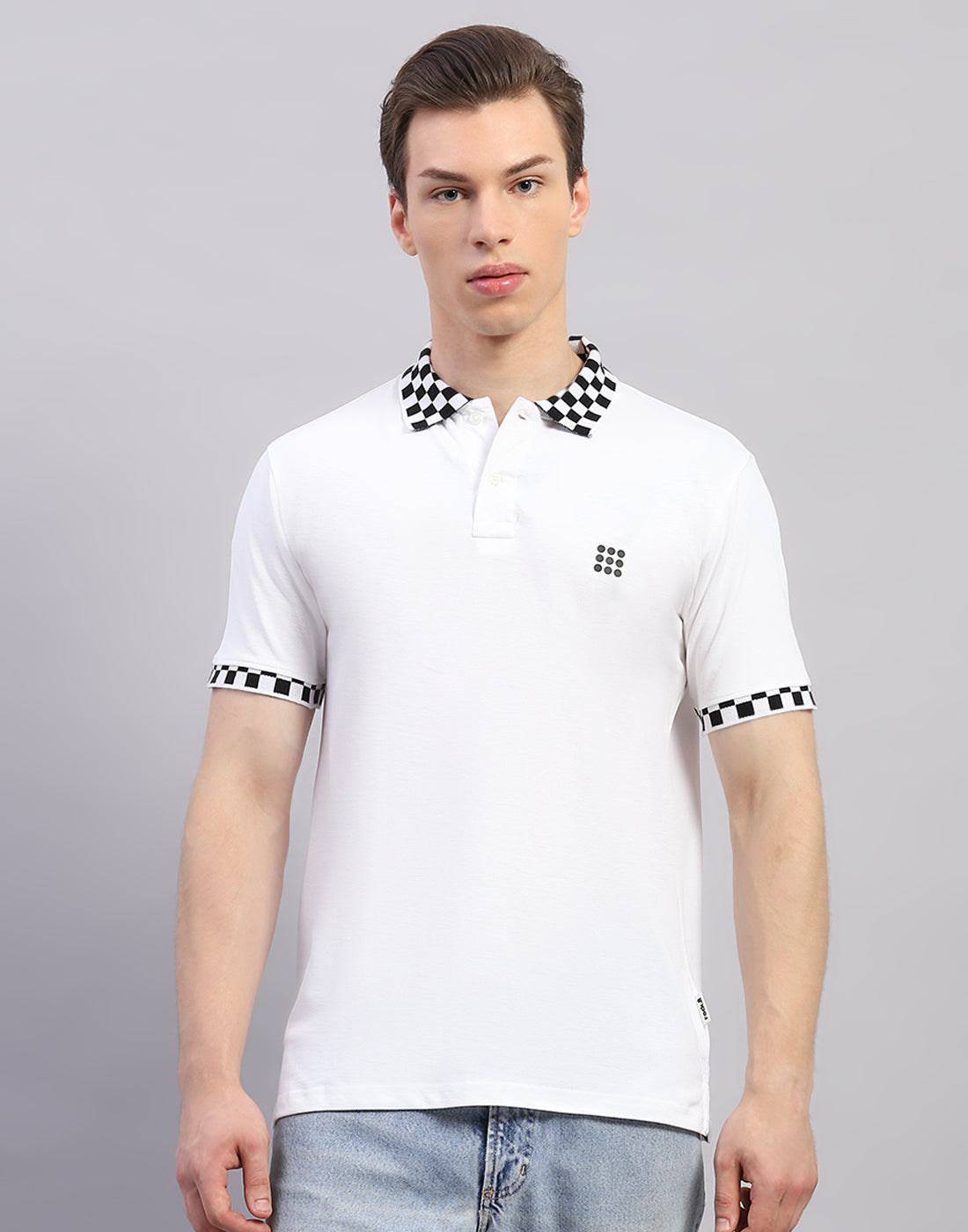 Rock.it Men White Solid Polo Collar Half Sleeve T-Shirt