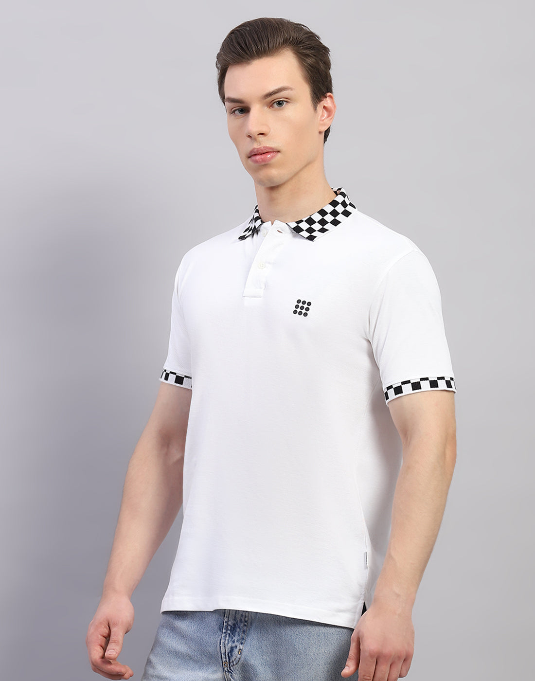 Rock.it Men White Solid Polo Collar Half Sleeve T-Shirt
