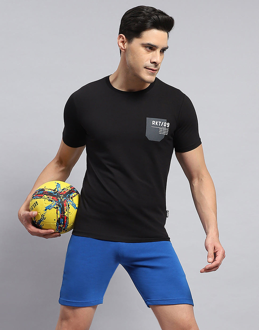 Rock.it Men Black Printed Round Neck Half Sleeve T-Shirt