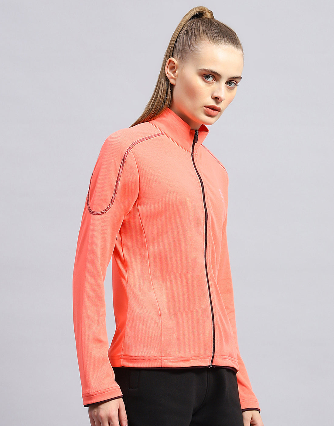 Rock.it Women Coral Self Design Collar Full Sleeve Top