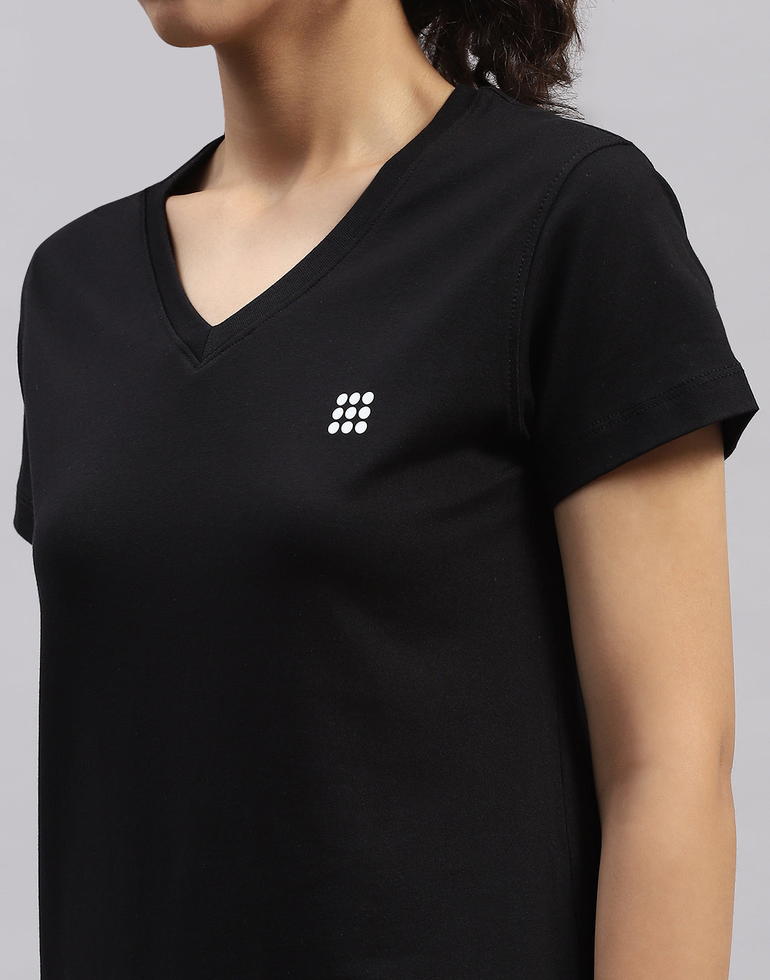 Rock.it Women Black Solid V Neck Half Sleeve Top