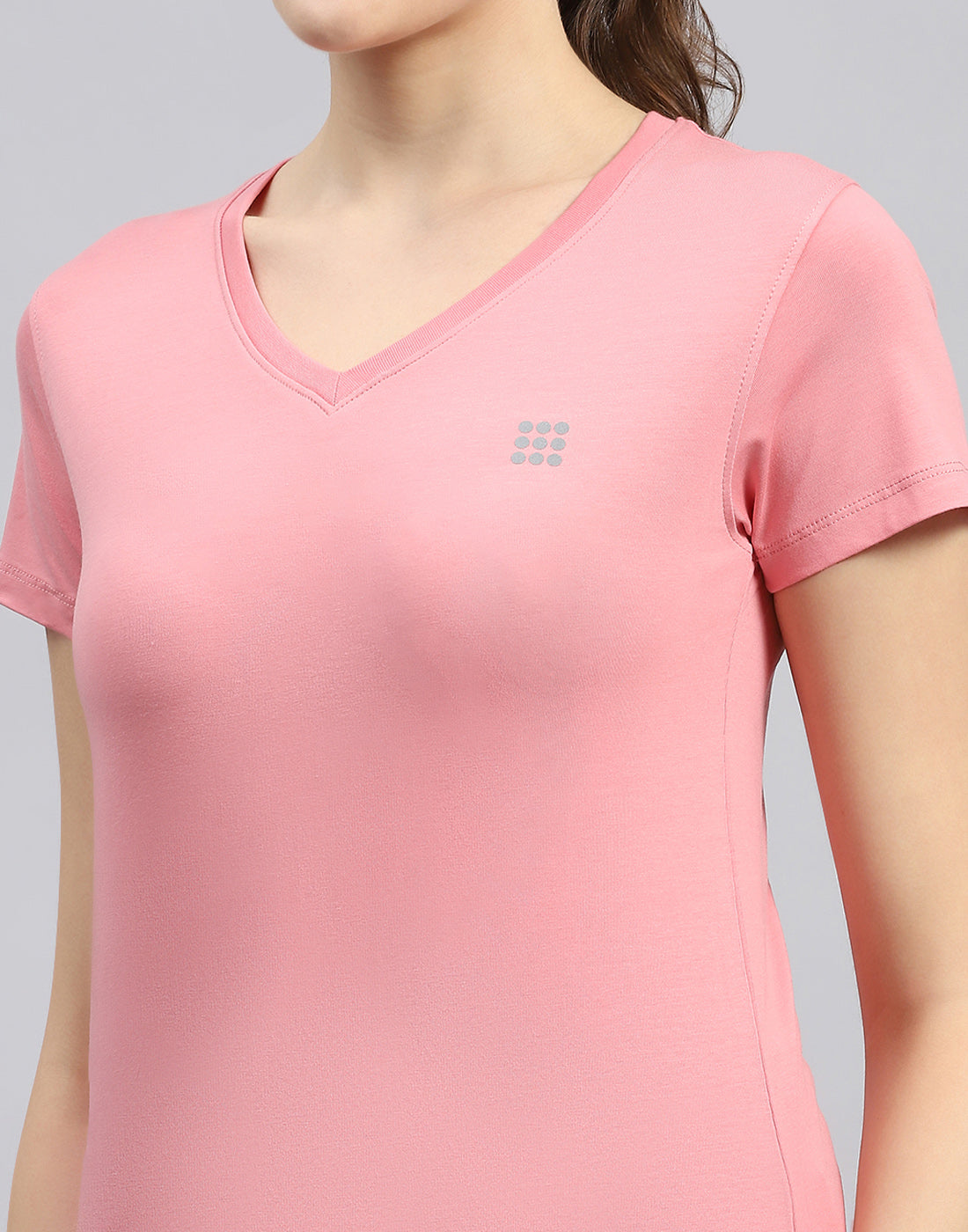 Rock.it Women Pink Solid V Neck Half Sleeve Top