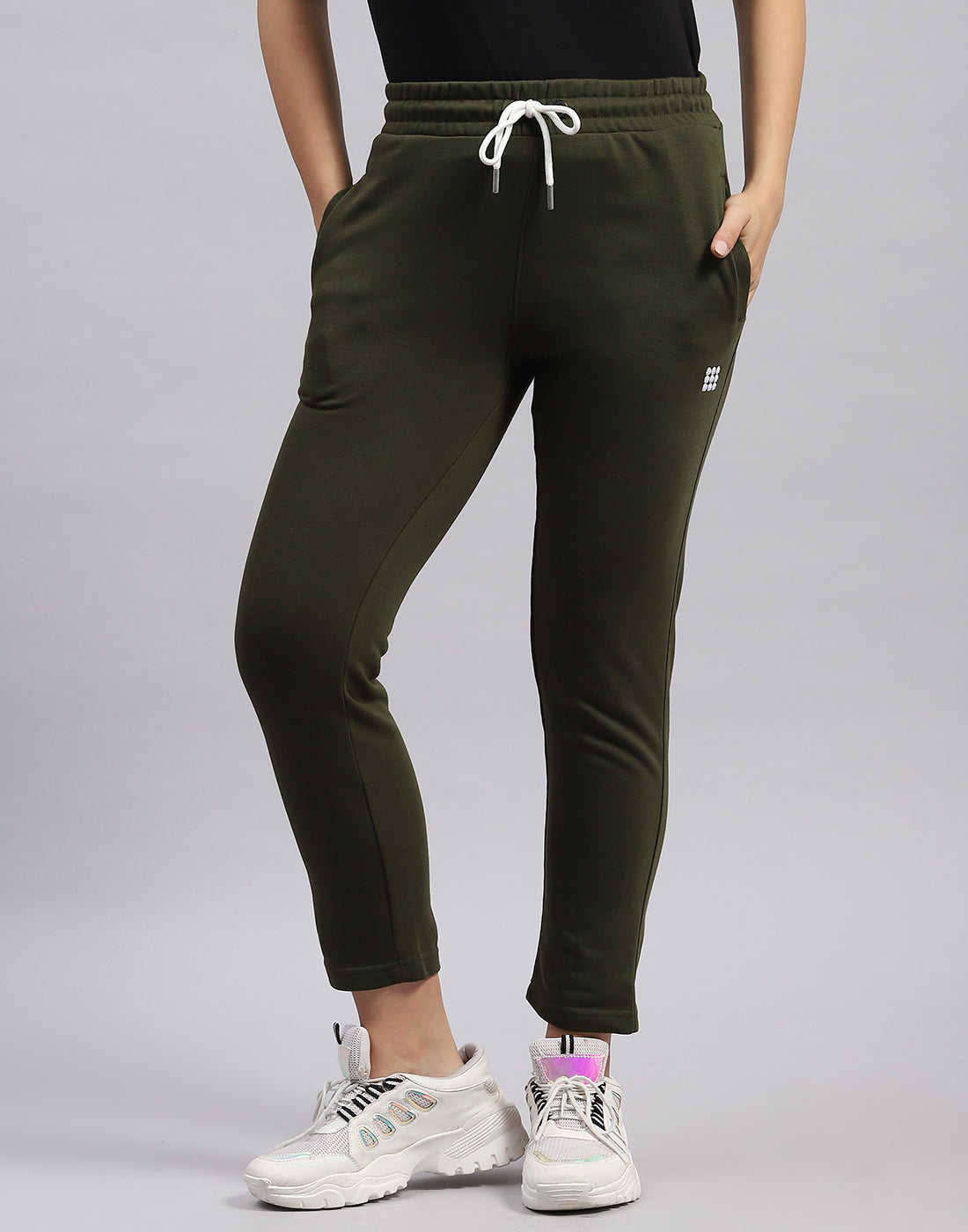 Rock.it Women Olive Solid Regular Fit Lower