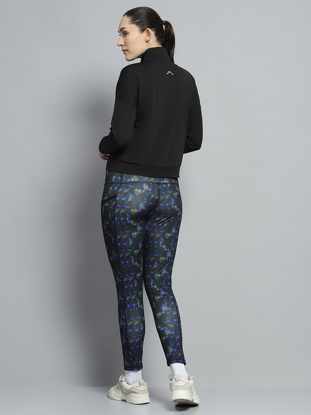 Rock.it Women Black Printed Mock Neck Full Sleeve 3Pc Cords Set