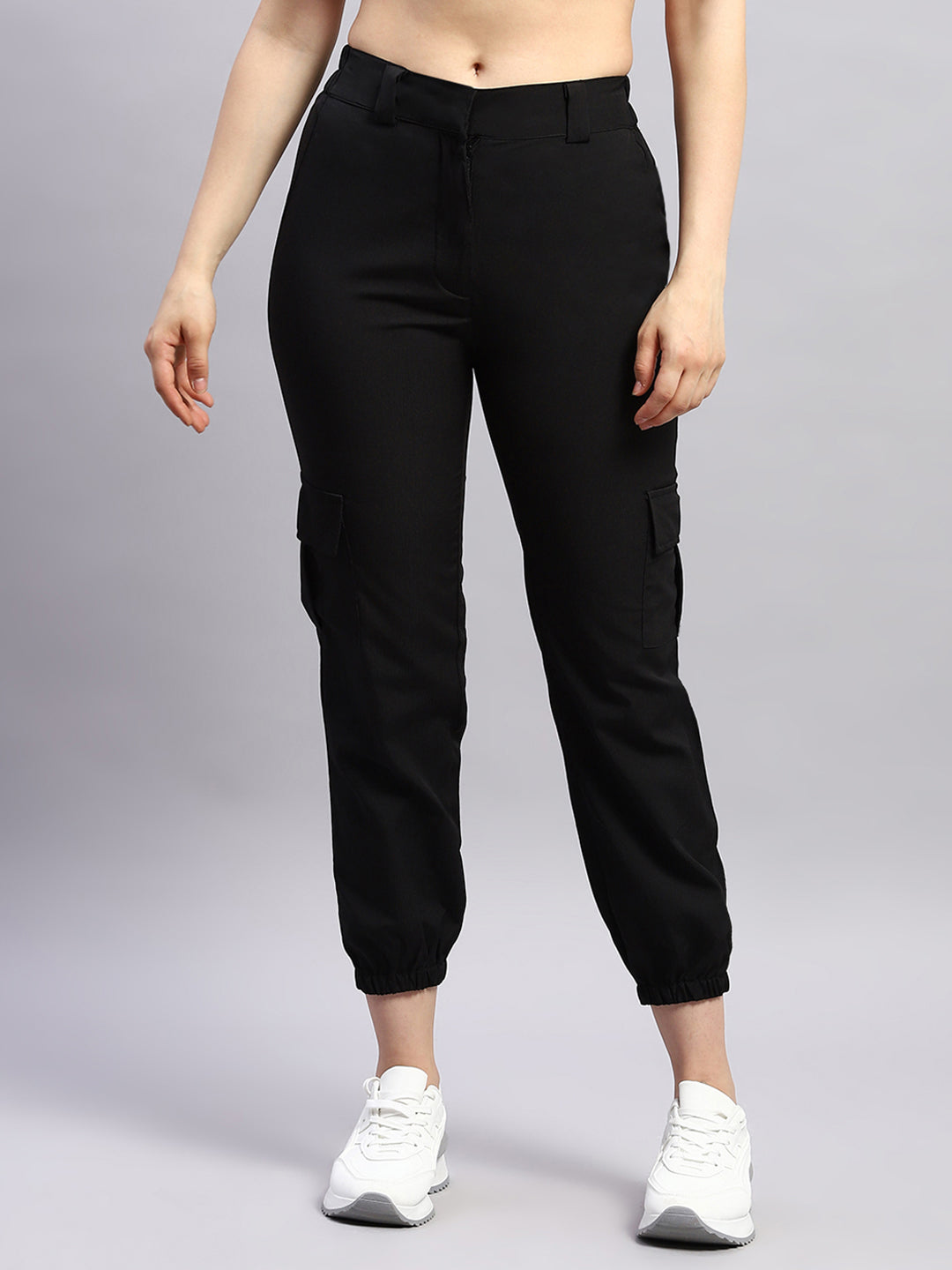 Rock.it Women Black Solid Regular Fit Lower