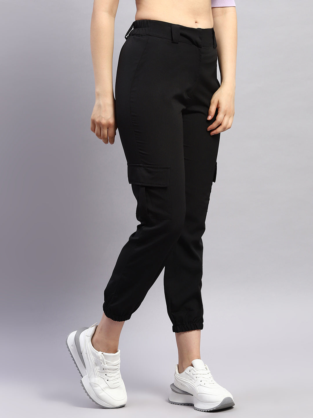 Rock.it Women Black Solid Regular Fit Lower