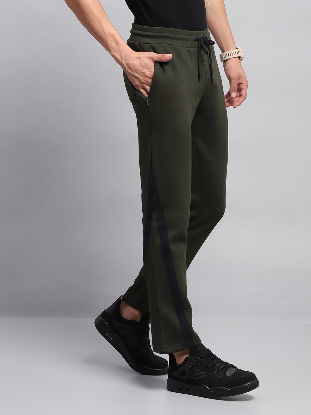 Rock.it Men Green Solid Regular Fit Lower