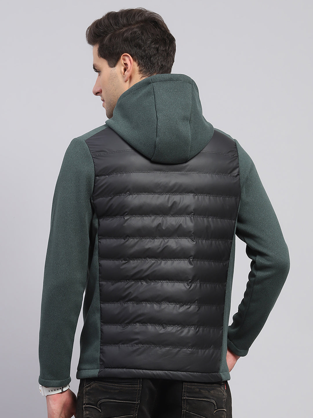 Rock.it Men Green Solid Hooded Full Sleeve Jacket