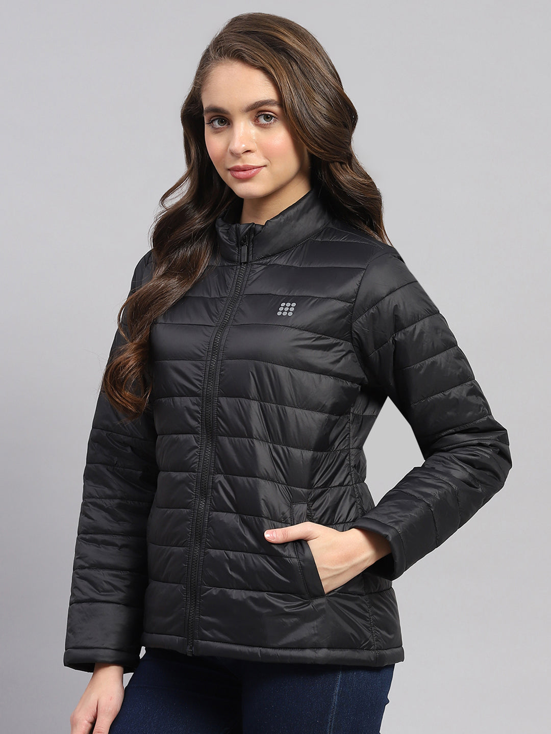 Rock.it Women Black Solid Mock Neck Full Sleeve Jacket