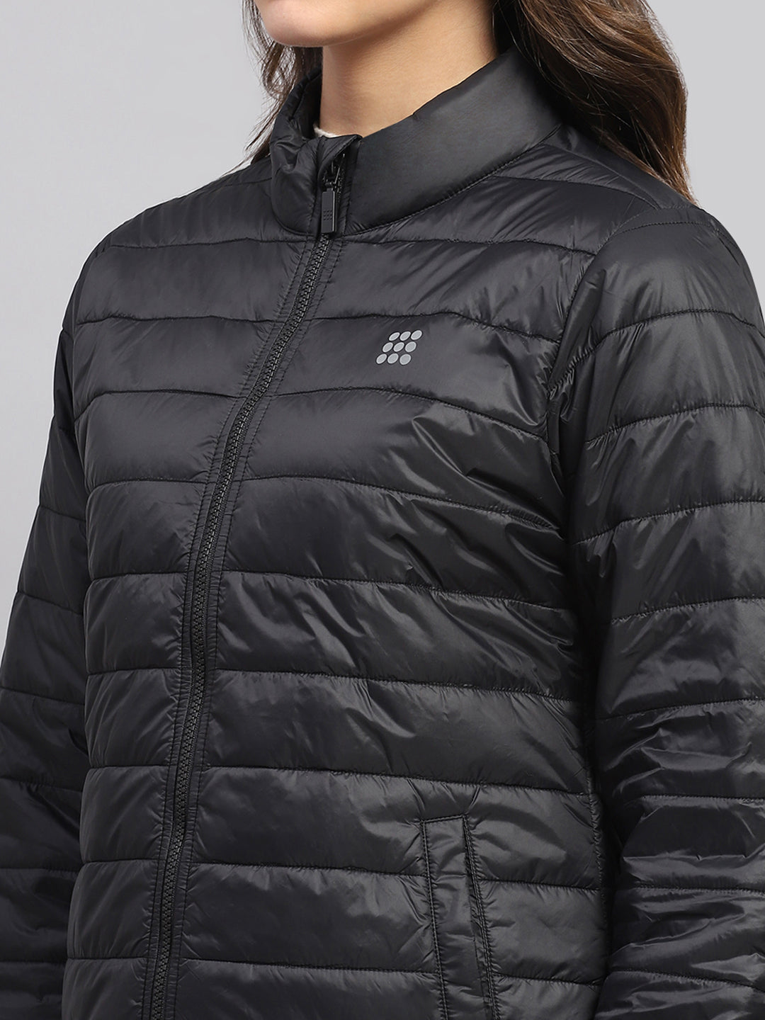 Rock.it Women Black Solid Mock Neck Full Sleeve Jacket