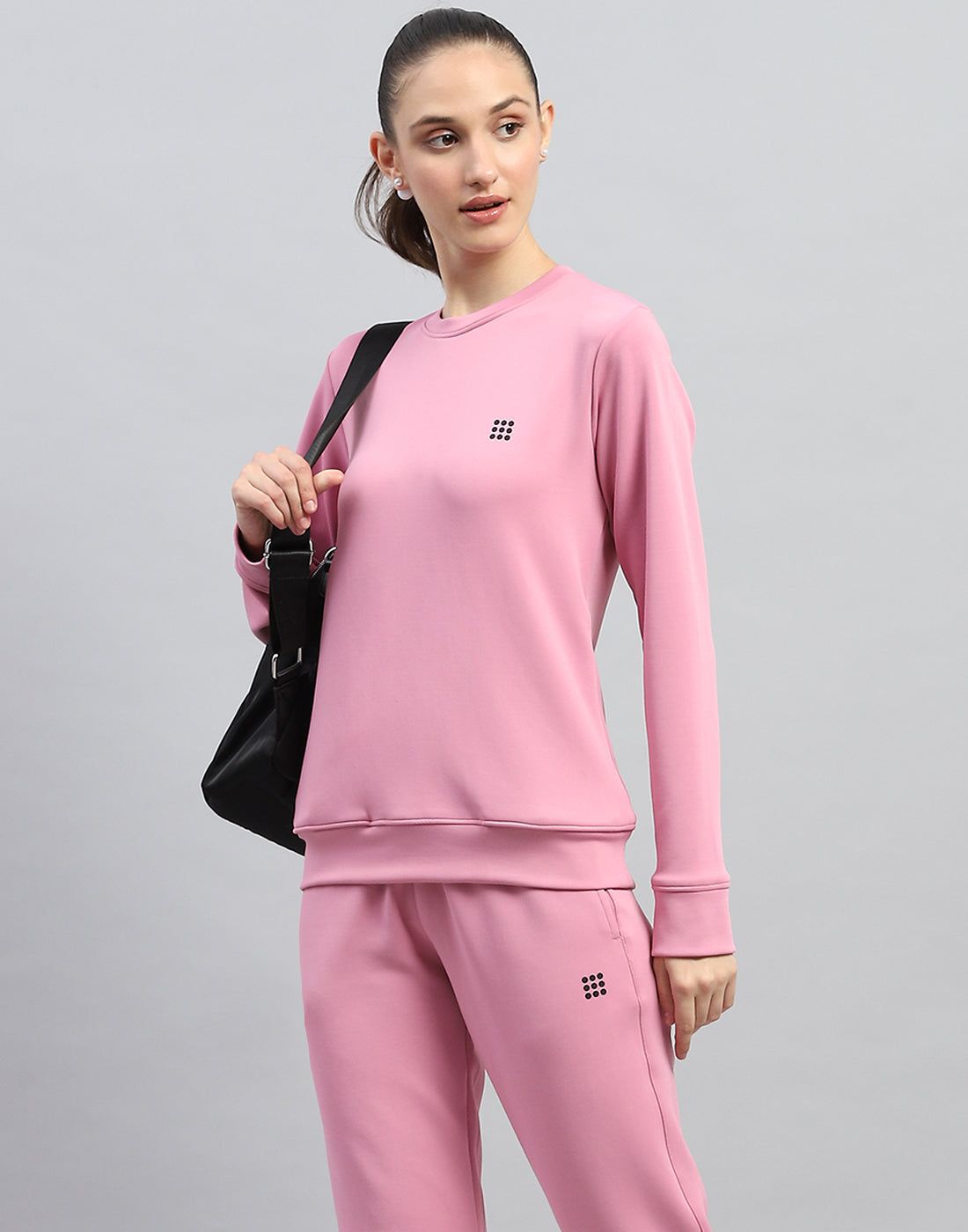 Rock.it Women Pink Solid Round Neck Full Sleeve Cords Set