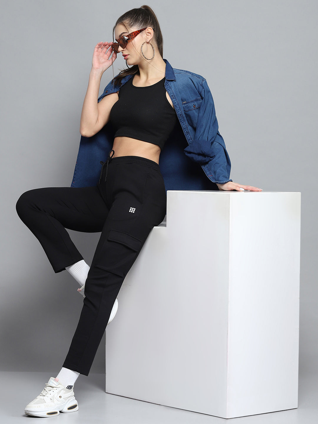 Rock.it Women Black Solid Regular Fit Lower