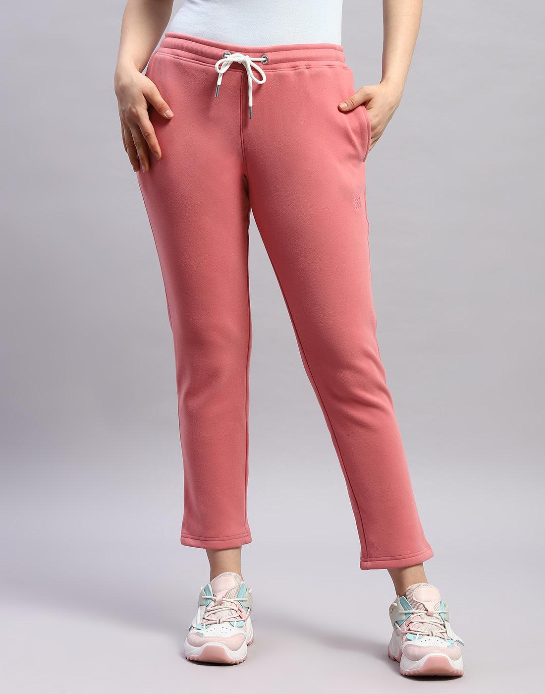 Rock.it Women Peach Solid Regular Fit Winter Trackpant