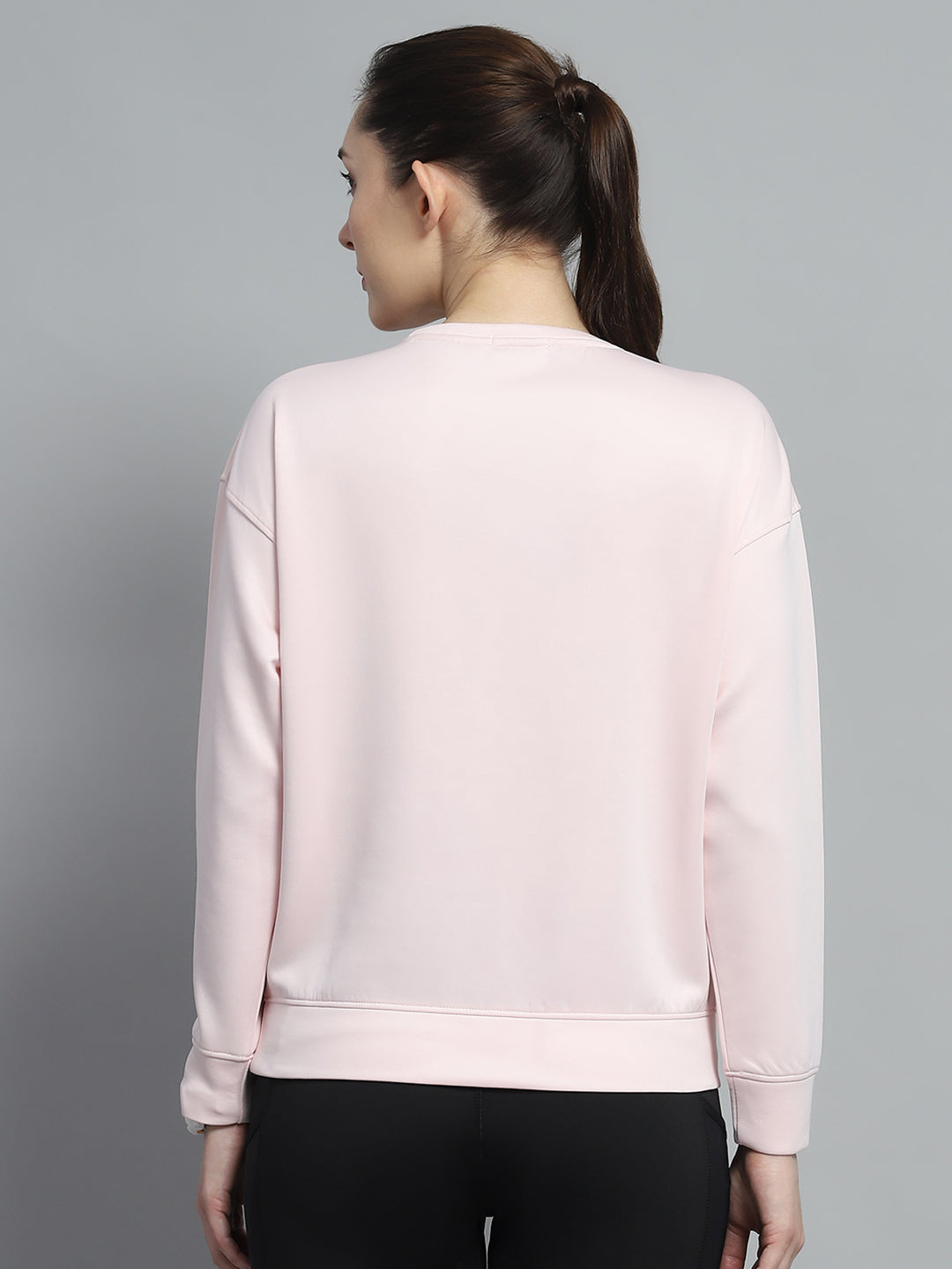 Rock.it Women Pink Printed Round Neck Full Sleeve Sweatshirt