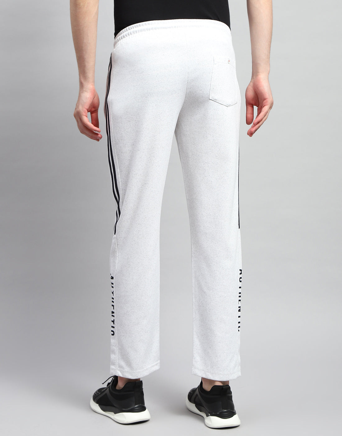Men Off White Solid Regular Fit Lower