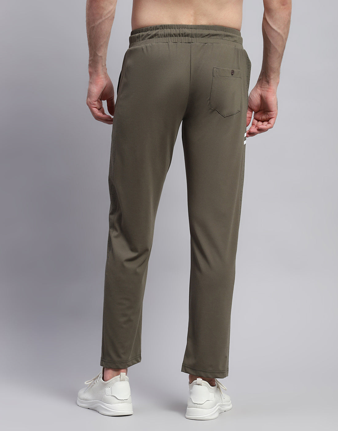 Men Olive Printed Regular Fit Winter Lower