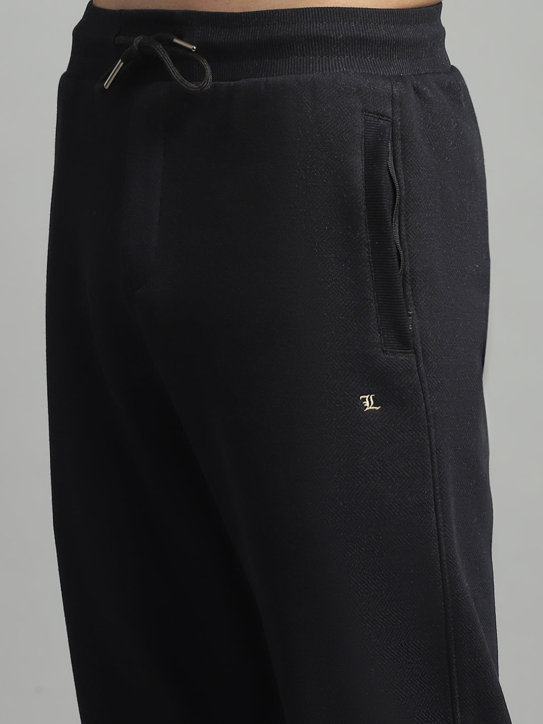 Luxuria Men Black Self Design Lower