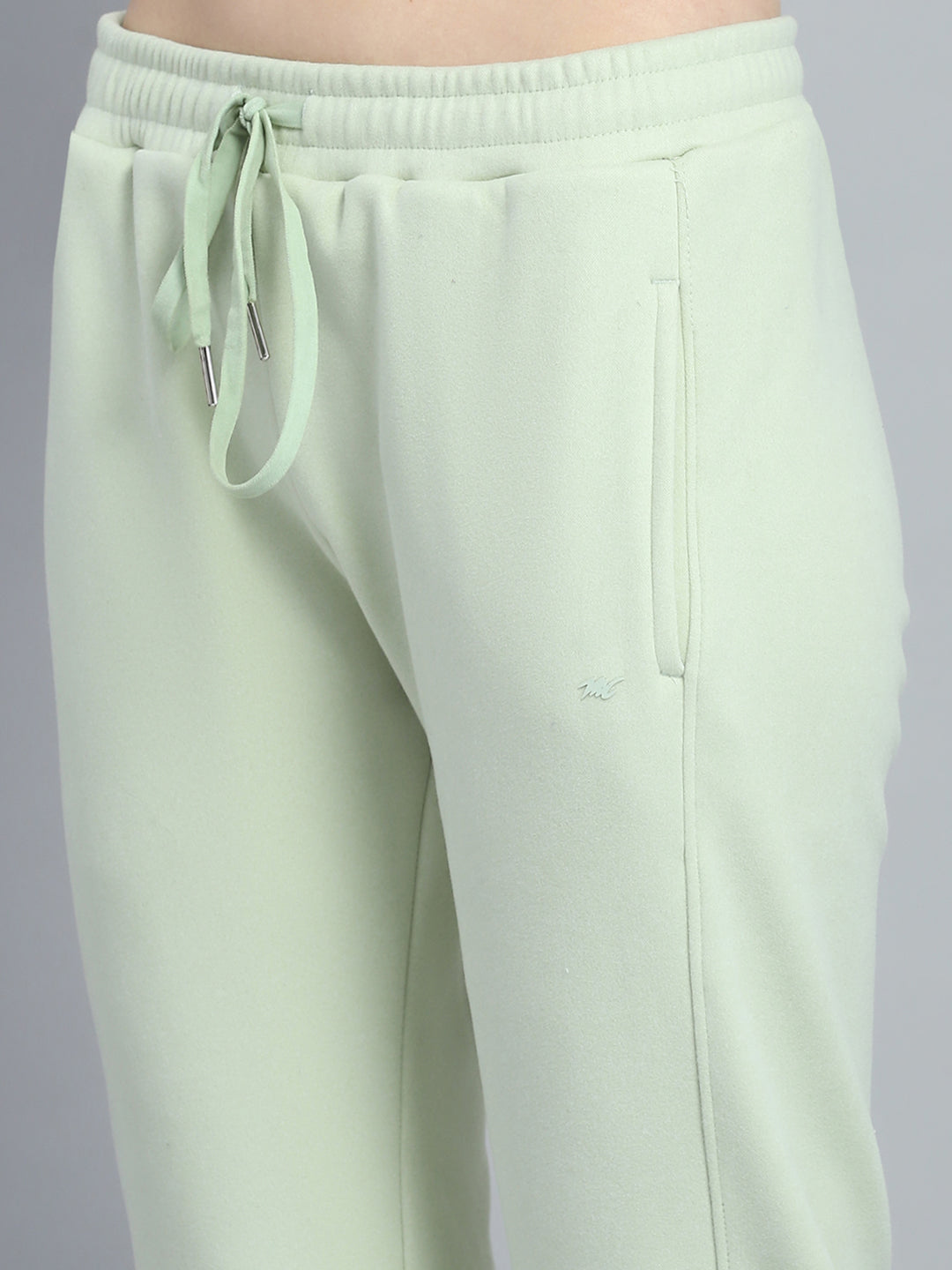 Women Green Printed Mock Neck Full Sleeve Tracksuit