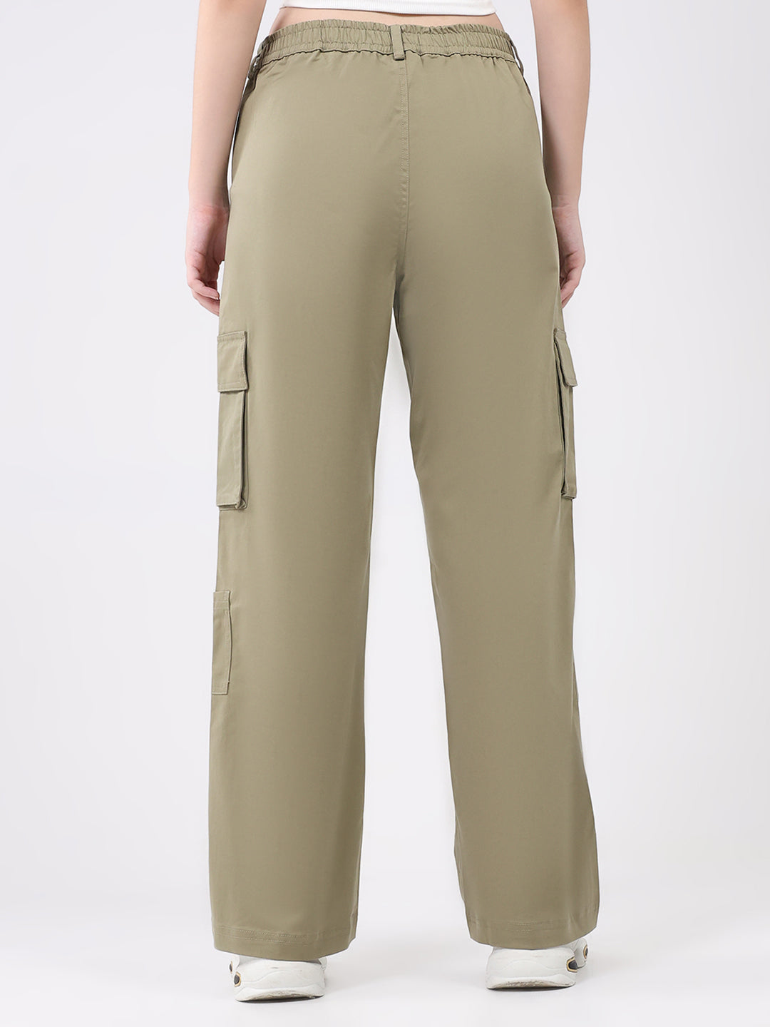 Rock.it Women Olive Solid Straight Fit Cargo