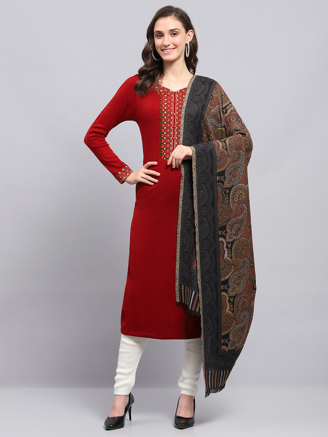 Women Multicolor Self Design Shawl