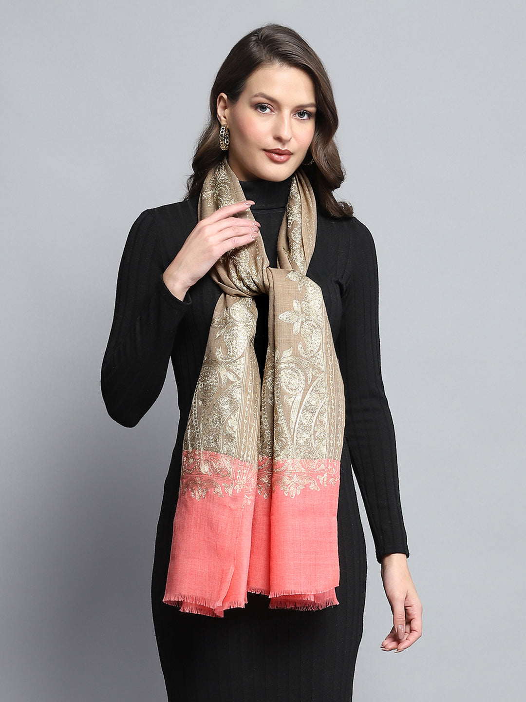 Women Multicolor Self Design Stole
