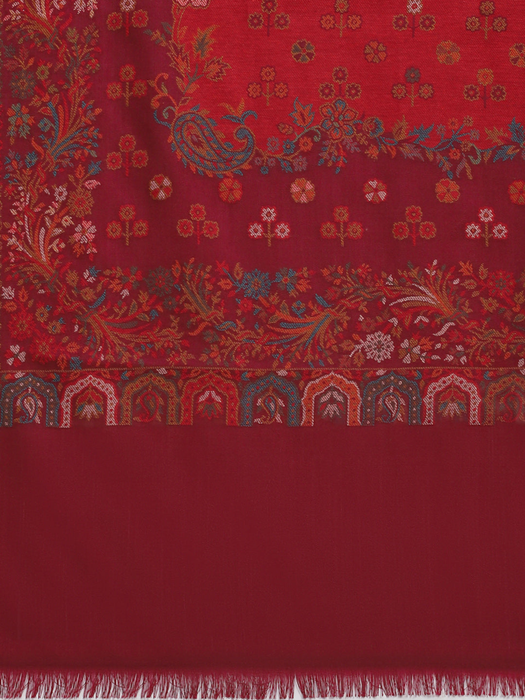 Women Maroon Self Design Stole