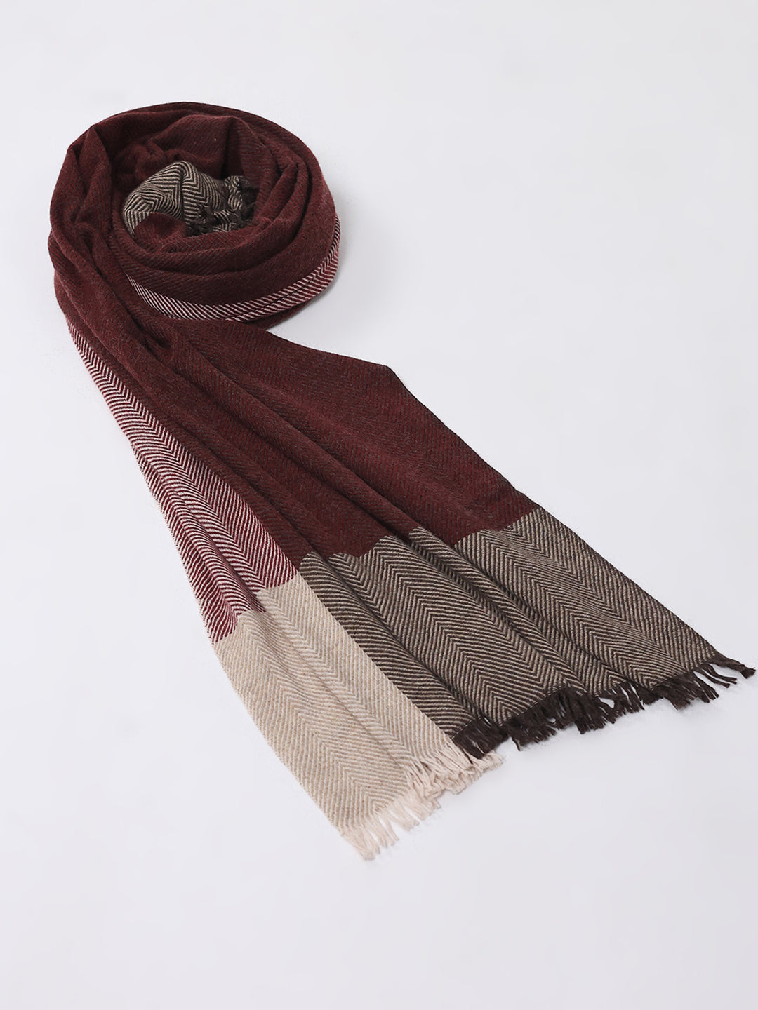 Women Multicolor Self Design Wool Stole